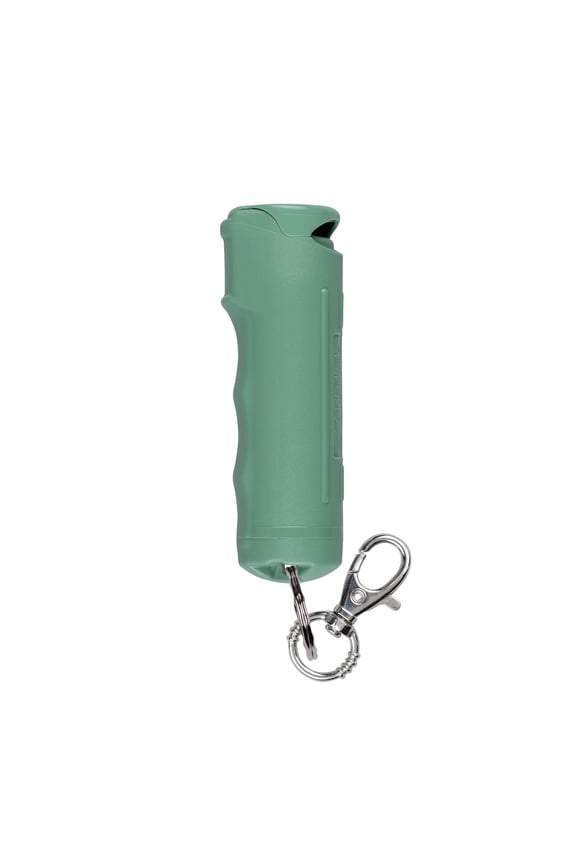 Fast Flip Top Pepper Spray with Snap-Clip Keychain, Sage Green