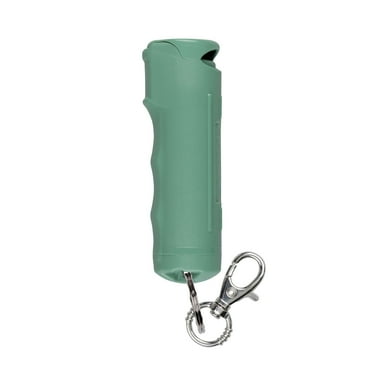 SABRE Pepper Spray with Fast Flip Top Safety and Snap-Clip Keychain, Sage Green