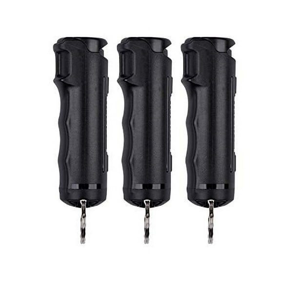 SABRE RED Flip Top Pepper Spray with Key Ring - Maximum Police Strength Pepper Spray, Easier to Use Flip Top Design, Finger Grip for More Accurate Aim, 10-Foot (3M) Range, 25 Bursts (5X Othe