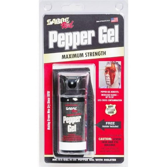 SABRE RED USA Flip-Top Pepper Gel with Holster, 1.8 oz
