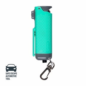 SABRE Safe Escape 3-in-1 Pepper Gel w/ Seat Belt Tool & Window Breaker, Pocket Pepper Sprays, Mint