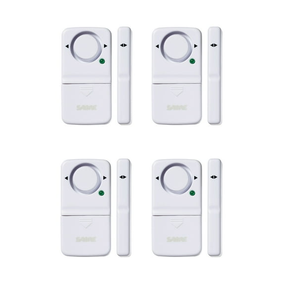 SABRE Wireless Home Security Door or Window Alarm with 120 dB Siren, 4 Pk, 0.2 lb