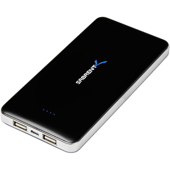 SABRENT 12000mAh Portable Backup Battery Power Bank Charger w/ Dual USB Ports