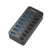 SABRENT 36W 7-Port USB 3.0 Hub with Individual Power Switches and LEDs Includes 36W 12V/3A Power Adapter HB-BUP7