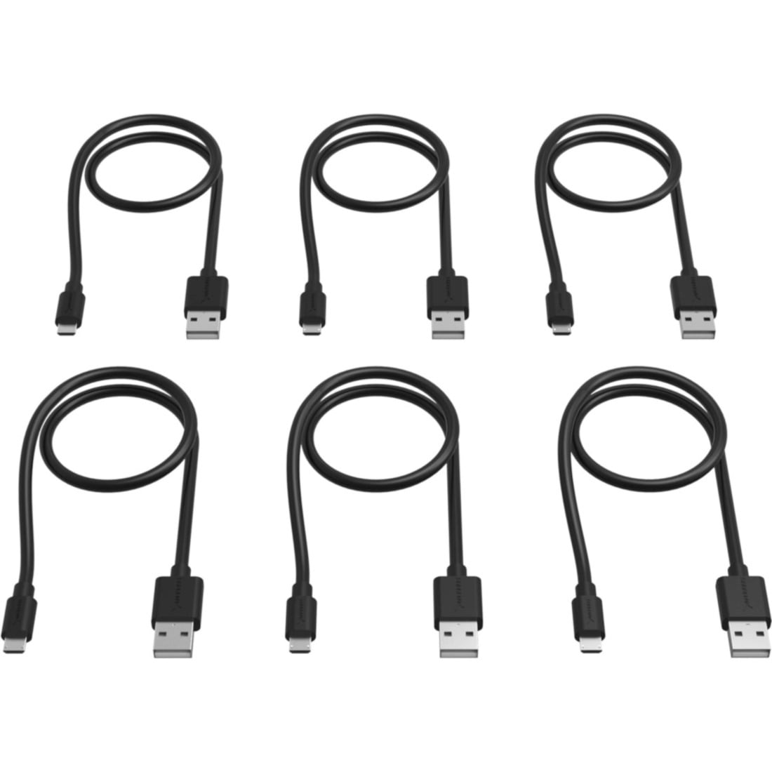 SABRENT [6Pack 22AWG Premium 1ft Micro USB Cables High Speed USB 2.0 A Male to Micro B Sync and