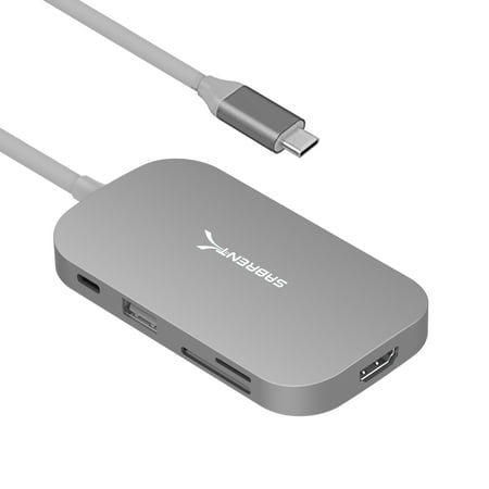 SABRENT 8-in-1 USB Type-C Hub with HDMI(4K) Output, 3 USB 3.0 Ports, 1 USB 2.0 Port, SD/MicroSD Multi-Card Reader [4K and Power Delivery Support] (DS-UHCR)