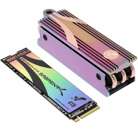 SABRENT Gaming SSD Rocket 4 Plus-G with Heatsink 4TB PCIe Gen 4 NVMe M.2 2280 Internal Solid State Drive, up to 7GBps Speed, Heat Management [SB-RKTG-GHSK-4TB]