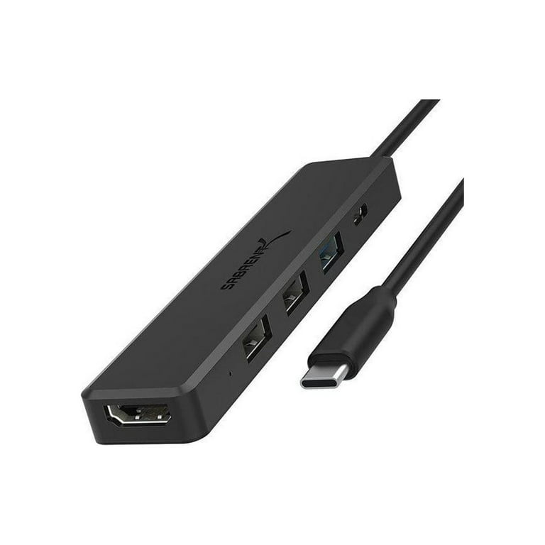 SABRENT Multi-Port USB Type-C Hub with 4k HDMI | Power Delivery (60 Watts)  | 1 USB 3.0 Port | 2 USB 2.0 Ports (HB-TC5P)