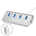 thumbnail image 1 of SABRENT Premium 4 Port Aluminum USB 3.0 Hub (30" Cable) for iMac, MacBook, MacBook Pro, MacBook Air, Mac Mini, or Any PC [Silver] 5V/4A Power Adapter Included Included (HB-MAC3-PS-5V4W), 1 of 8