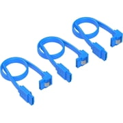 SABRENT SATA III 6 Gbit/s Right Angle Data Cable with Locking Latch for HDD / SSD / CD and DVD Drives 3 Pack - 20-Inch in Blue CB-SRB3