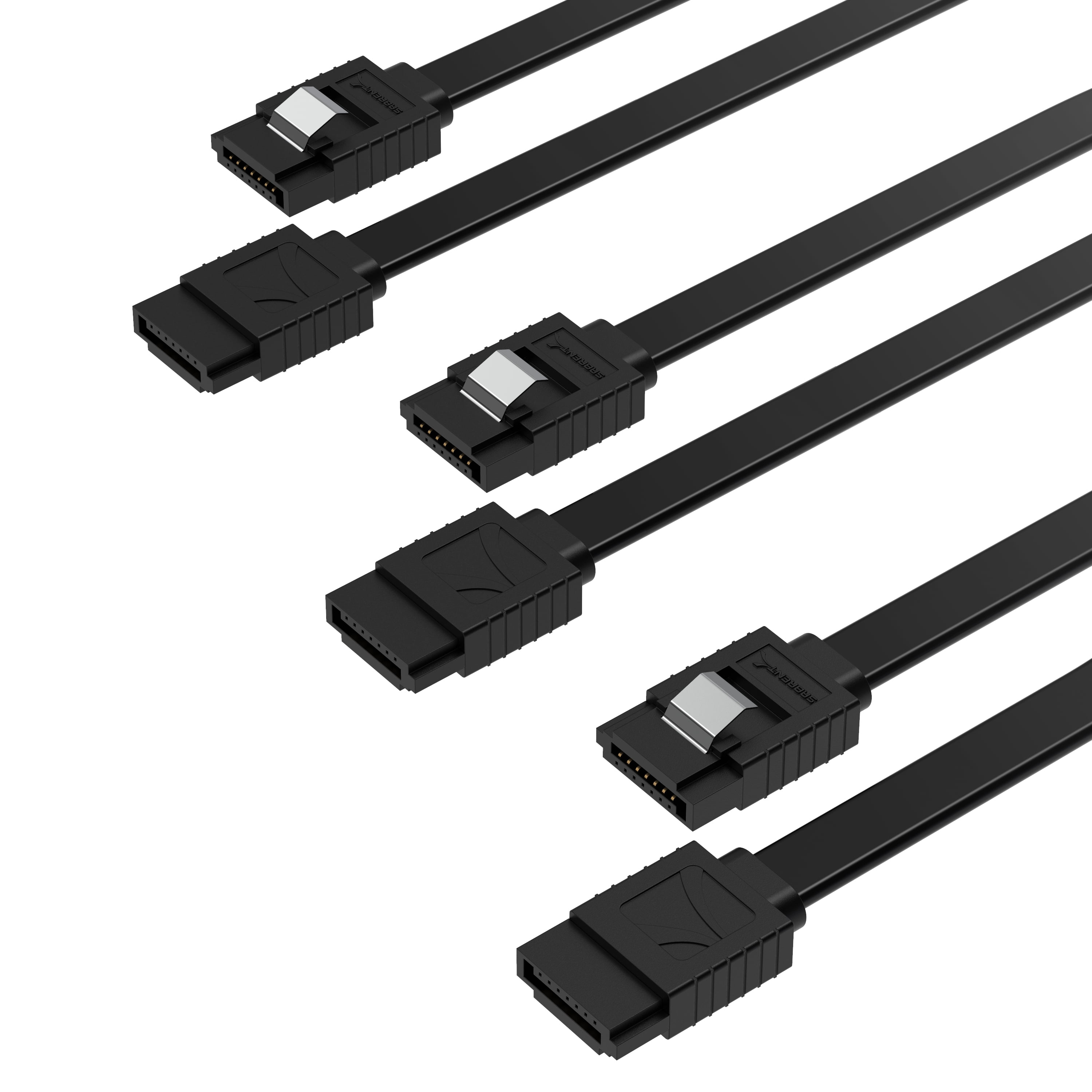  SABRENT SATA III (6 Gbit/s) Straight Data Cable with Locking  Latch for HDD/SSD/CD and DVD Drives (3 Pack 20 Inch) in Black (CB-SFK3) :  Electronics