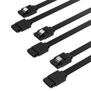 SABRENT SATA III (6 Gbit/s) Straight Data Cable with Locking Latch for HDD/SSD/CD and DVD Drives (3 Pack - 20-Inch) in Black (CB-SFK3)