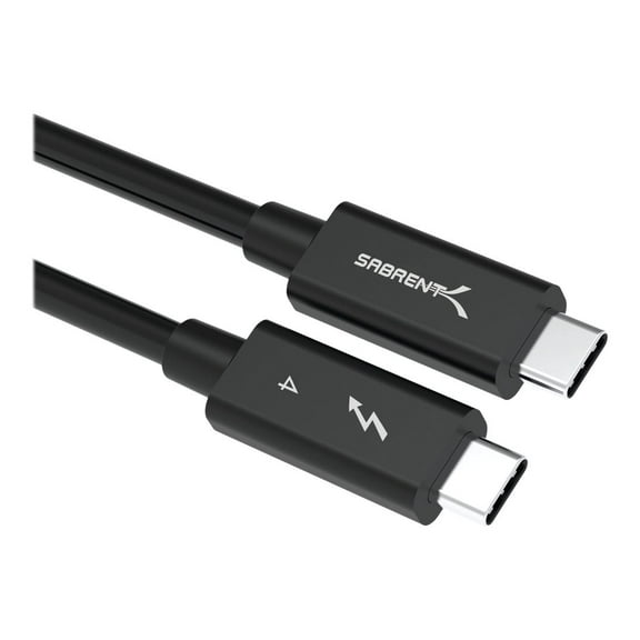 Sabrent CB-T4M2 6.56 ft. Thunderbolt 4 Active Cable with E-Marker Chip - Audio-Video-Data Transfer Cable for Audio & Video Device, Black