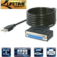 SABRENT USB 2.0 to DB25 IEEE1284 Parallel Printer Cable Adapter [HEXNUT Connectors] (CB1284