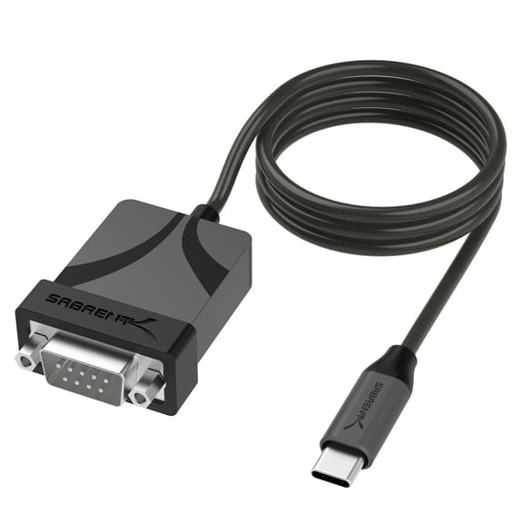 SABRENT USB-C to DB9 Serial RS-232 Adapter Cable 3FT, Prolific PL2303GS Chipset, USB 2.0, 1bps-12Mbps Baud Rate, for POS Terminals, Modems, GPS, Industrial Devices (CB-D9C3)