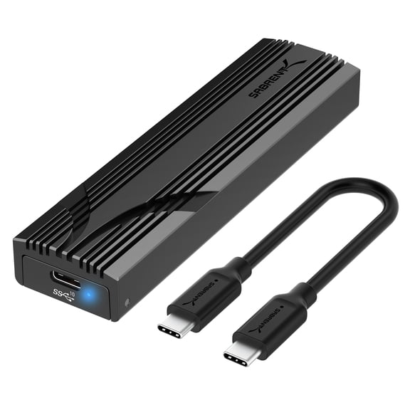 SABRENT USB C NVMe Enclosure, Tool-Free M.2 SSD Case for 2230-2280, 10Gbps USB 3.2 Gen 2 Adapter, Aluminum Cooling, External M.2 Drive Enclosure for NVMe SSDs (EC-PNVO)