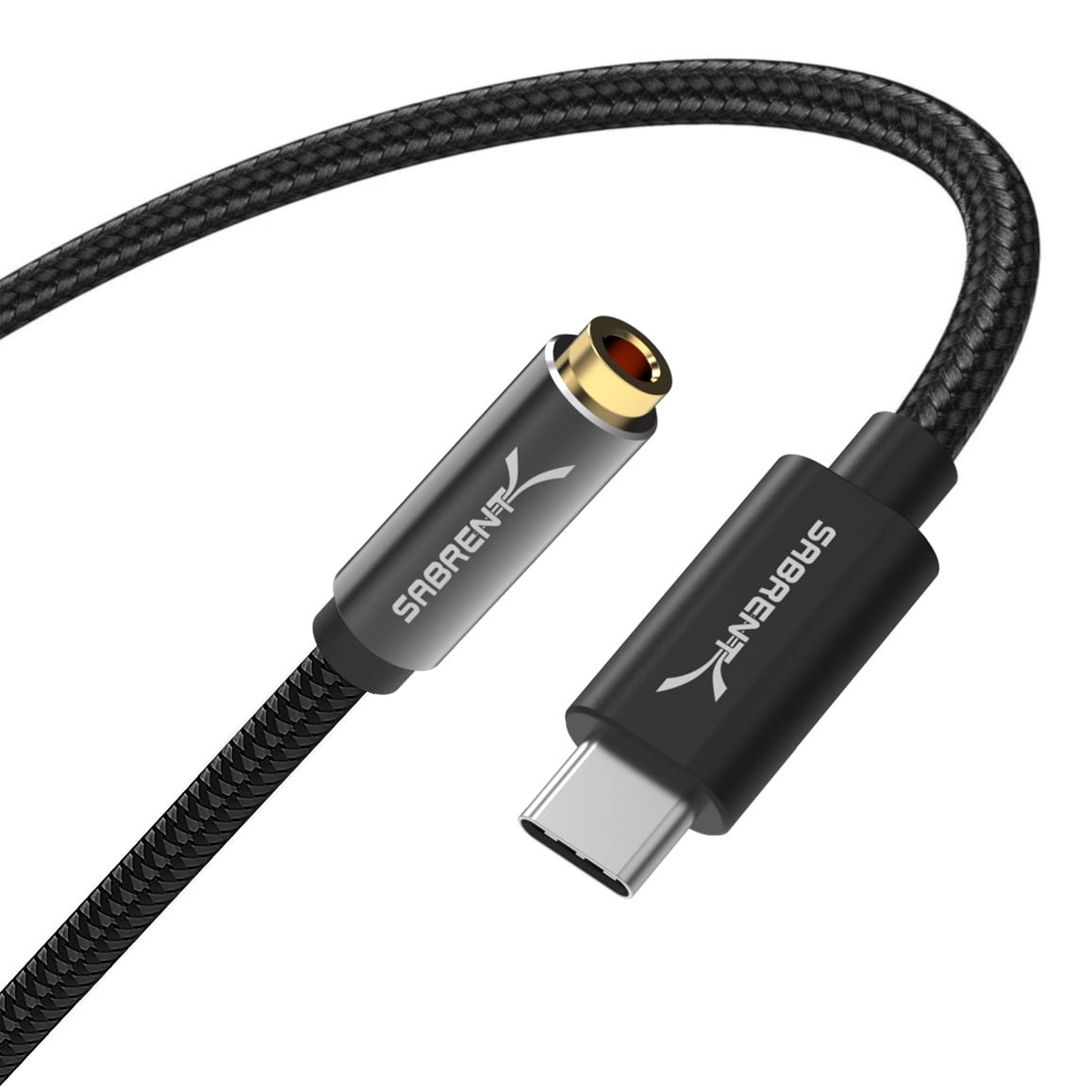 SABRENT USB TypeC to 3.5mm Audio Jack Active Adapter 20" Cable