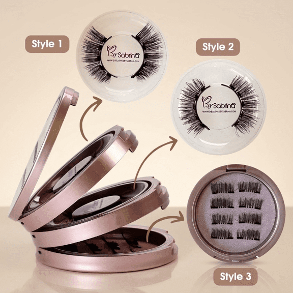 By Sabrina 4 Pairs Magnetic Lashes No Glue Full & Cat Eye Eyelash Kit