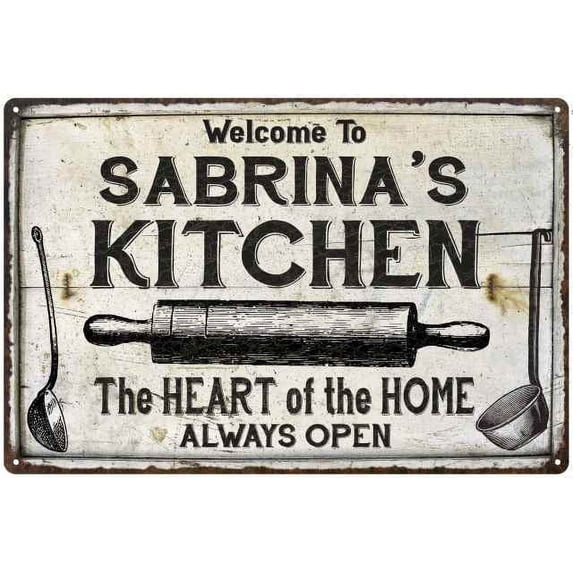 SABRINA'S Kitchen Farmhouse Sign 12 x 18 Matte Finish Metal 112180033315