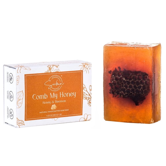 SABUN CO. Honey Soap - Honey & Beeswax 100% Handcrafted, Moisturizing Natural Bar Soap - Face, Body & Hair Bar [4.23 oz - 120 gr]