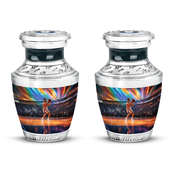 SABURIAL Basketball Urn - Small Cremation Urn For Human Ashes - Perfect Mini Urns For Male & Female Ash - Decorative Burial Urns For Adult Human Ash - 3 Inch - Pack Of 2