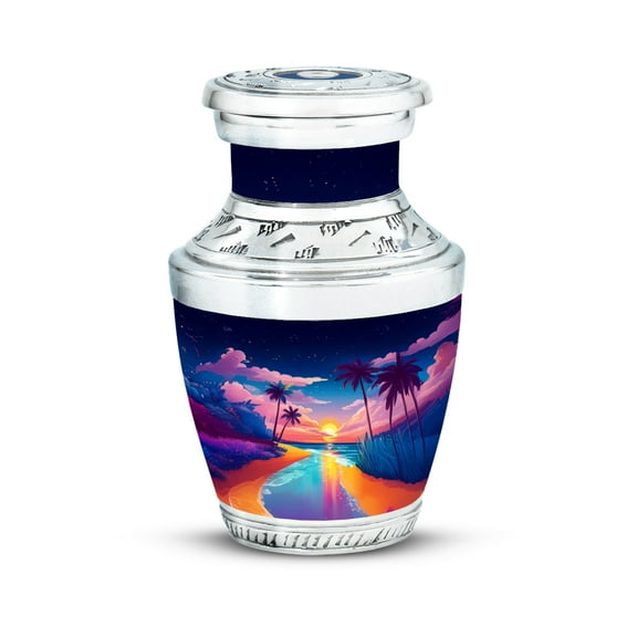 SABURIAL Beach Memorial Urns Human Ash - Burial Decorative for Mom & Dad - 3 Inch - Pack of 1 - Keepsakes Urn for Ashes - Miniture Urns for Male & Female - Adult Funeral Urn