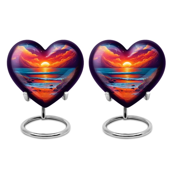 SABURIAL Beach Urn - Small Keepsake Urn For Human Ashes - Decorative Urns For Female - Little Funeral Urns For Ashes For Women - 3 Inch Set Of 2