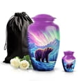 thumbnail image 1 of SABURIAL Bear Burial Urns for Male & Female - Funeral Urn Ashes - Combo 1 - Large with 3 Inch Pack of 1 - Small Ashes Keepsake - Ash Urns for Men & Female - Decorative Urn, 1 of 7