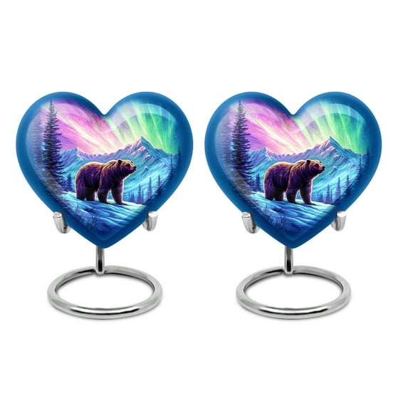 SABURIAL Bear Urn - Cremation Urn For Men & Women - 3 Inch - Pack Of 2 - Decorative Urns For Adult Male & Female - Keepsake For Ashes - Small Keepsake Urns