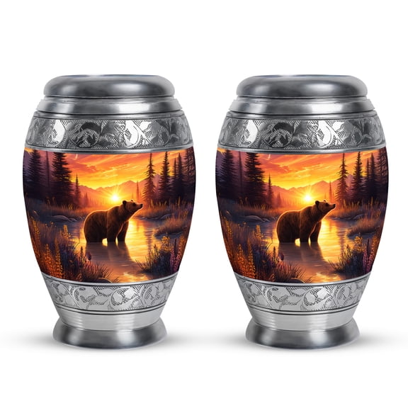 SABURIAL Bear Urn - Mini Cremation Urns For Women - Small Burial Urns For Human Ashes Adult Female Mom - Decorative Urn For Ash - 3 Inch Set Of 2