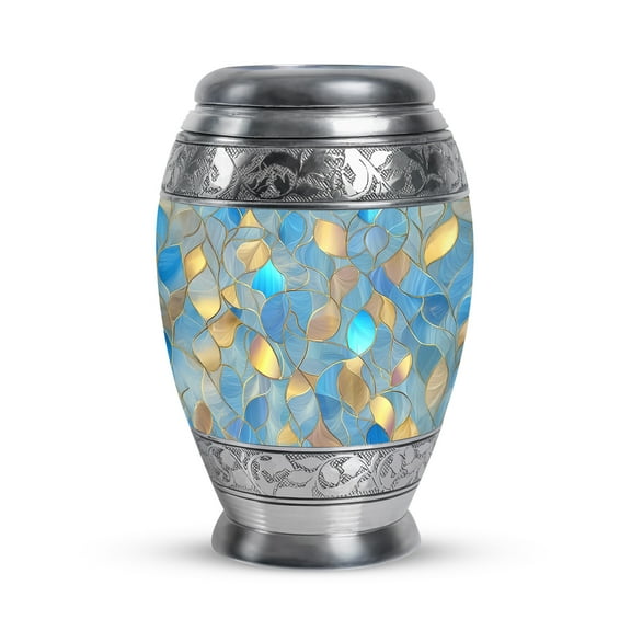 SABURIAL Blue Mini Cremation Urn for Adult Human Ash - Keepsake Memorial Urn for Human Remains - Funeral & Burial Urns for Adult Ashes Male - Memorial Ashes - Small Keepsake 3 Inch - Pack of 1