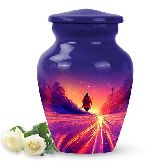SABURIAL Brave American Urn - Little Cremation Urn For Ashes For Men - Small Burial Urns Women Ash - Keepsake Adult Urns For Human Ashes Men - 3 Inch