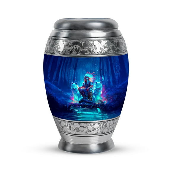 SABURIAL Brave American Urn - Small Burial Urn For Ashes Adult Female - Little Burial Urns For Mom & Dad Ash - Mini Urns For Human Ashes Adult Male Ash - 3 Inch