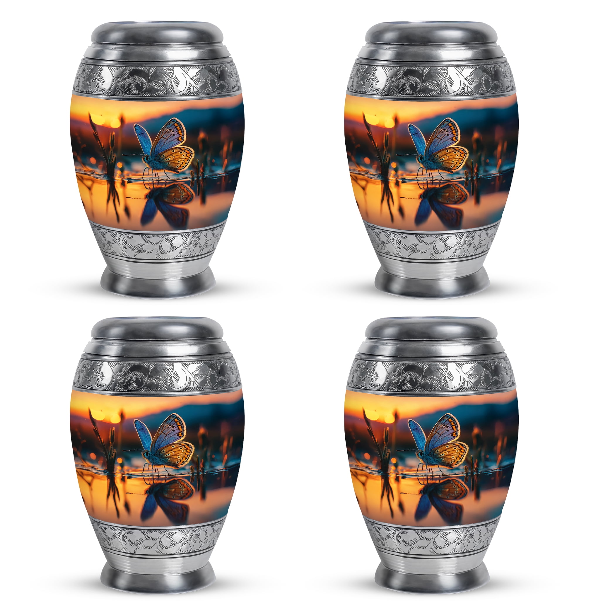 SABURIAL Butterfly Urn - Cremation Urn Burial - 3 Inch - Pack Of 4 - Unique Urns - Burial Urns For Male & Female - Ash Keepsakes For Human Ashes