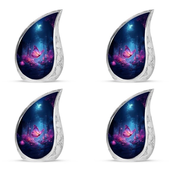 SABURIAL Butterfly Urn - Handcrafted Funeral Urn For Men And Women - Decorative Burial Tribute Urns For Adult Ashes - Keepsake Memorial Urns For Ashes - 3 Inch - Pack Of 4