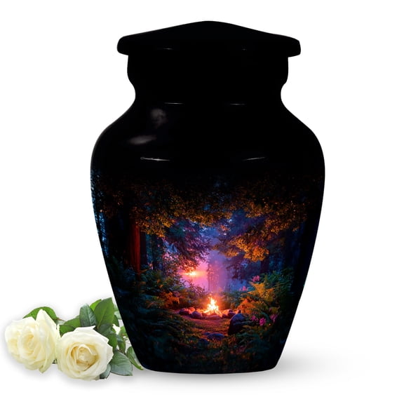 SABURIAL Campfire Urn - Decorative Cremation Funeral Urn For Adult Human Ash - Small Keepsake Urns For Men & Women Ashes - Lovely Memorial Urns For Ash - 3 Inch - Pack Of 1