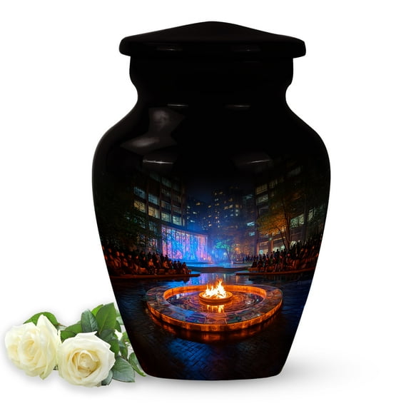SABURIAL Campfire Urn - Decorative Funeral Urn For Mom & Dad Ash - Small Handcrafted Memorial Urns For Adult Ashes - Miniature Keepsake Urns For Ash - 3 Inch - Pack Of 1
