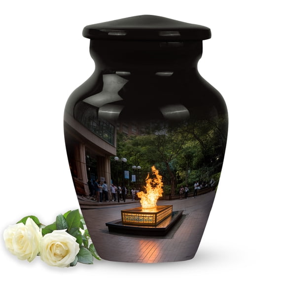 SABURIAL Campfire Urn - Decorative Memorial Urn For Adult Female Ash - Handcrafted Funeral Miniature Urns For Human Ashes - Urns For Adult Ash - 3 Inch - Pack Of 1