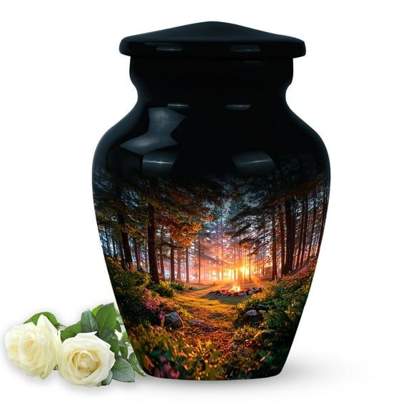 SABURIAL Campfire Urn - Perfect Memorial Miniature Keepsake Urn For Ash - Decorative Handcrafted Fnneral Urns For Ashes - Small Keepsake Urns For Ash - 3 Inch - Pack Of 1
