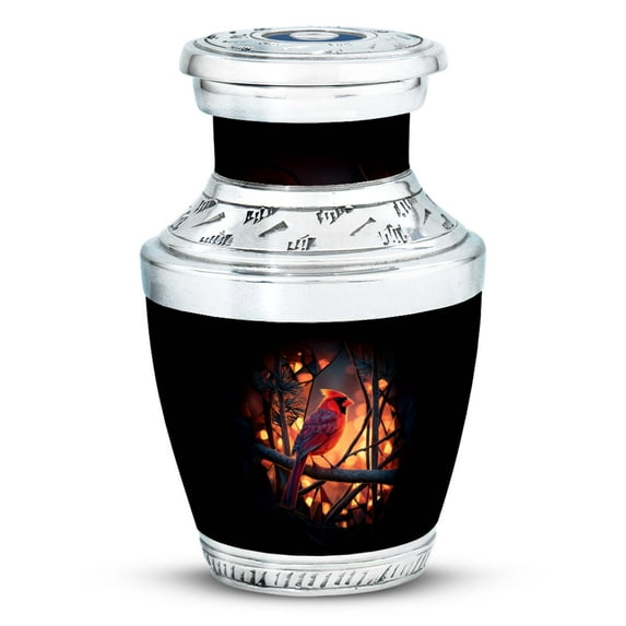 SABURIAL Cardinal Burial Urn for Ashes Adult Male - Small Urns for Human Ashes Adult Female - Mini Cremation Urns for Women & Men - Memorial Funeral Urn - 3 Inch