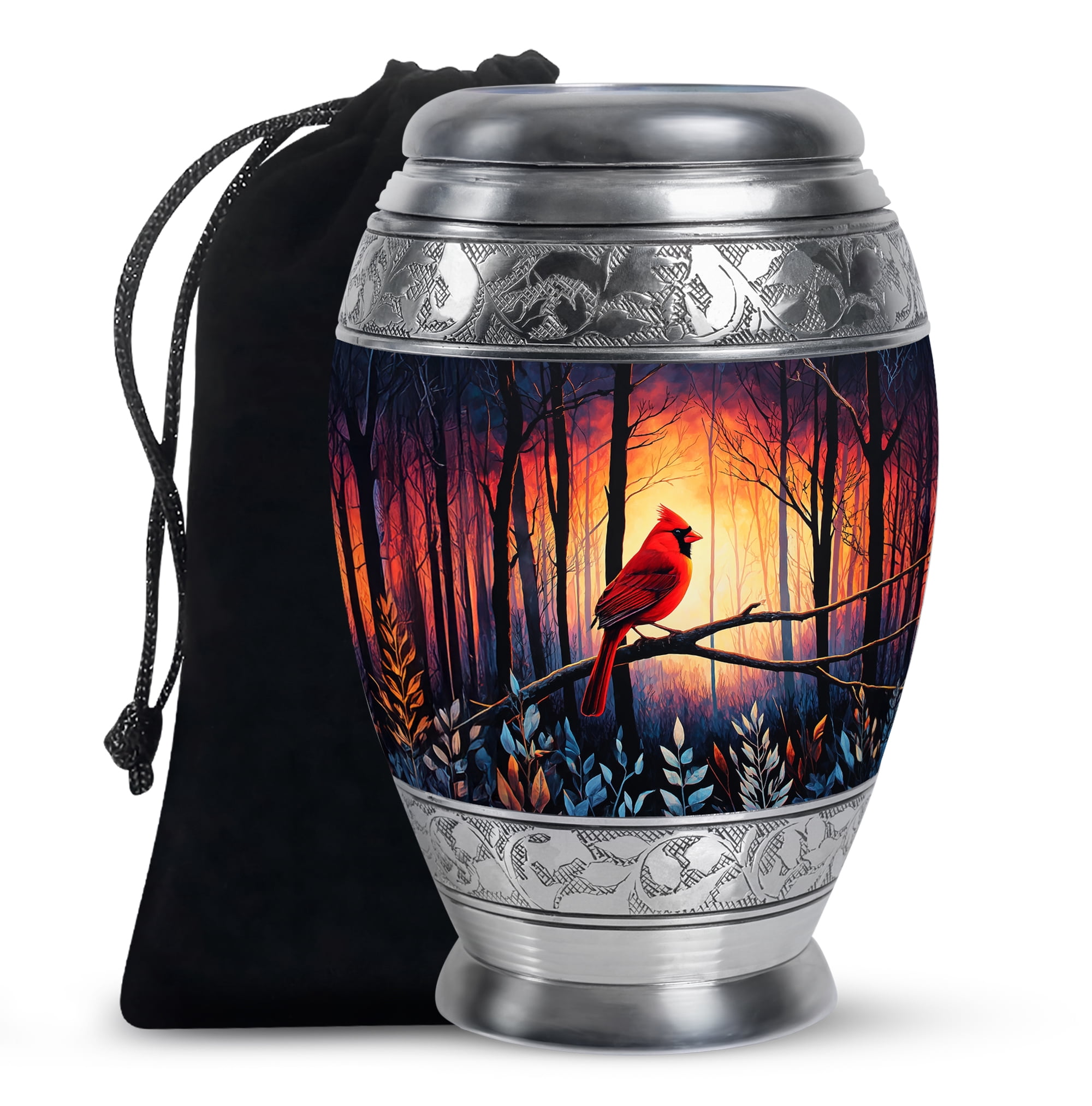 SABURIAL Cardinal Cremation Urns for Women - Large Urns for Human Ashes Adult Female - Memorial Burial Urn for Mom & Dad - Decorative Funeral Urn for Human Ashes Adult Male - 10 Inch