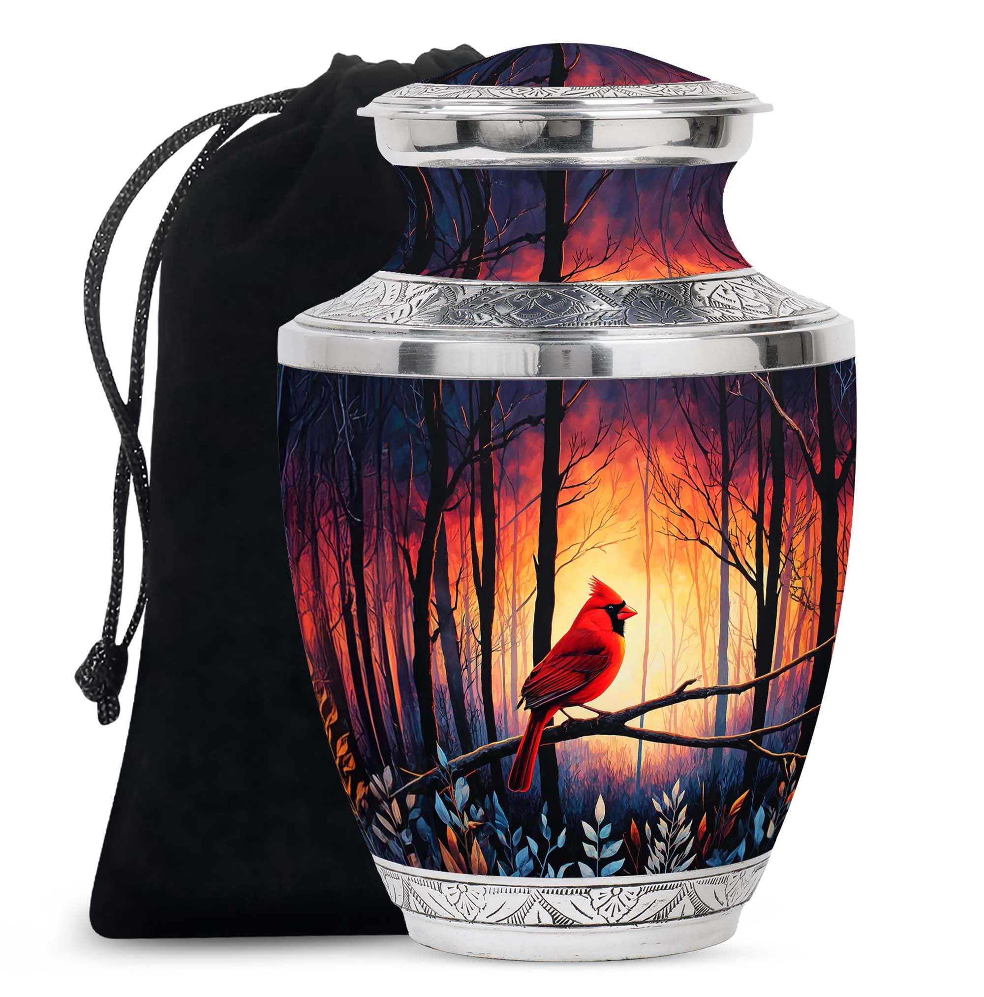 SABURIAL Cardinal Large Cremation Urns for Adult Female Ashes - Memorial Urn for Funeral - Decorative Burial Urns for Human Ashes Adult Man - Unique Urn for Male - 10 Inch