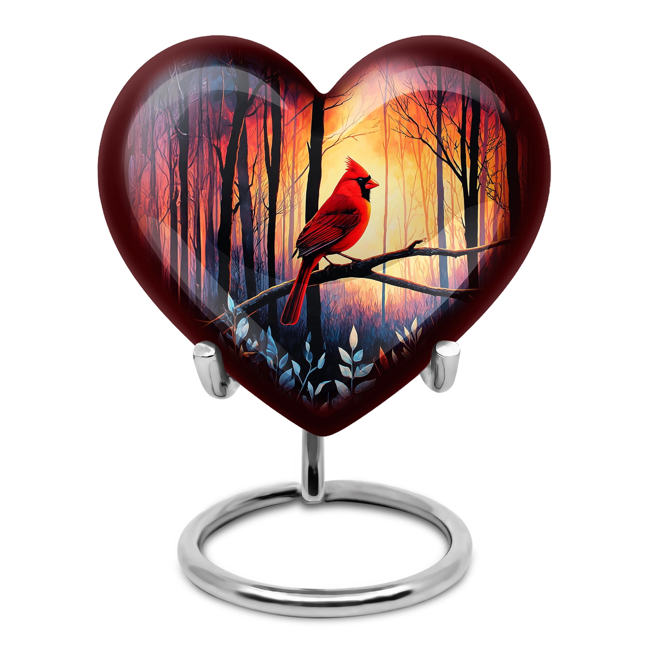 SABURIAL Cardinal Unique Small Burial Urn for Ashes Adult Male & Female - Keepsake Cremation Urns for Human Ashes Adult Man - Mini Funeral Urns for Women - 3 Inch