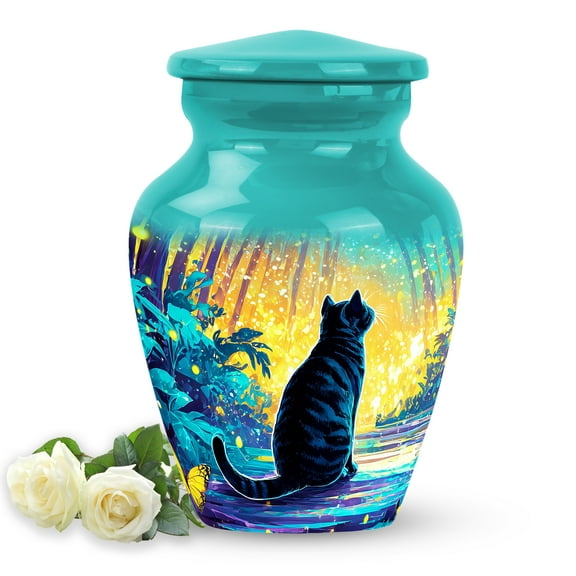 SABURIAL Cat Urn - Keepsake Cremation Urn For Human Remains - Burial Urns For Loved One Ash - Funeral Urns For Mom - Small Keepsake 3 Inch Pack Of 1