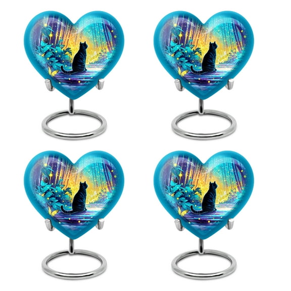 SABURIAL Cat Urn - Memorial Urn - 3 Inch - Pack Of 4 - Small Keepsake Urns - Keepsake For Ashes - Decorative Urns For Adult Male & Female