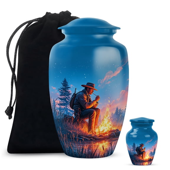 SABURIAL Cowboys Burial Decorative Ashes - Keepsake Urn for Men & Women - Combo 1 - Large with 3 Inch Pack of 1 - Memorial Urns for Human Ashes - Adult Human Ash - Large Urns for Male & Female