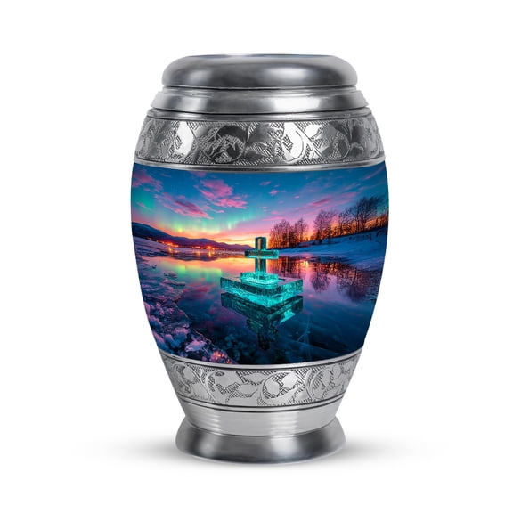 SABURIAL Cross Small Keepsake Urns - Memorial Urns For Male & Female - 3 Inch - Pack Of 1 - Decorative Urn For Mom & Dad - Funeral Keepsakes For Ashes - Miniture Urn For Ash