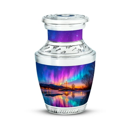 SABURIAL Cross Urn - Miniature Keepsake Urn - 3 Inch - Pack Of 1 - Cremation Urns For Men & Women - Funeral Urns For Adult Ashes - Memorial Human Ash