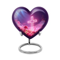 SABURIAL Cross Urn Small Decorative Urn - Memorial Urns For Male & Female - 3 Inch - Pack Of 1 - Burial Urns For Men & Women - Ashes Keepsake - Ash Keepsakes For Human Ashes