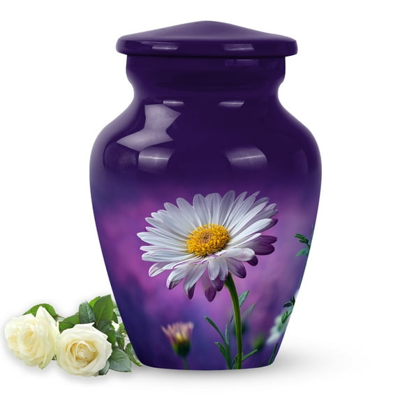 SABURIAL Daisy Beautiful Handmade Urn For Ashes - Miniature Urns For Adult Ash - 3 Inch - Pack Of 1 - Small Funeral Urn For Adult Female Ashes